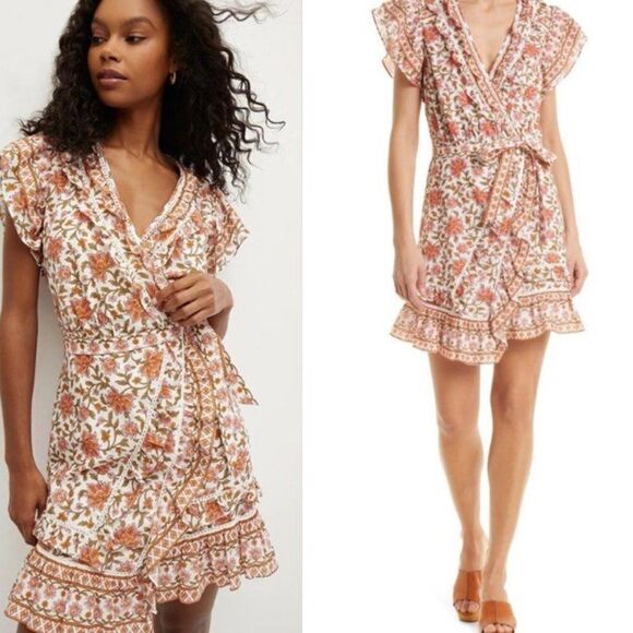 Veronica Beard Wrap Dress Mikhail Ruffled Womens 10 Floral $ 548.00 NWT - Picture 1 of 10